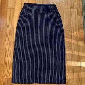 Norton McNaughten navy/white striped pencil skirt